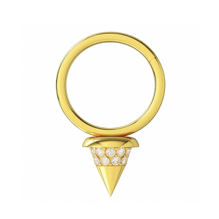 316L Surgical Steel CZ Jewelled Spike Hinged Segment Clicker