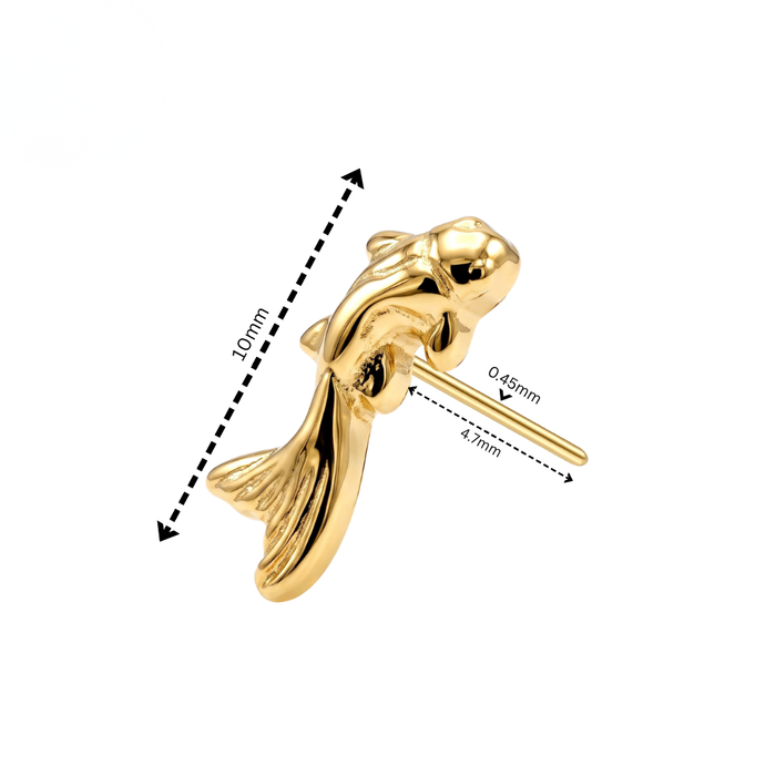 G23 Titanium Fancy Koi Fish Threadless Labret Accessory Top