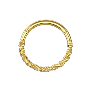 925 Sterling Silver Twisted Style Segment Clicker Ring