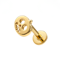G23 Titanium Halloween Pumpkin Threadless Flatback Stud
