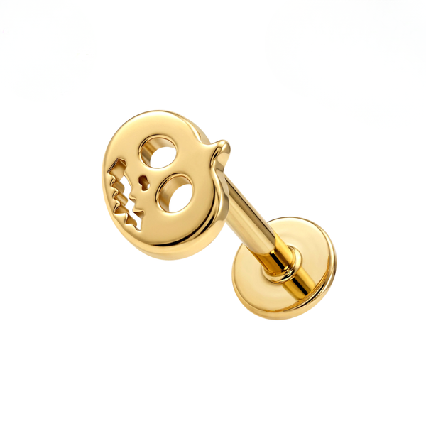 G23 Titanium Halloween Pumpkin Threadless Flatback Stud