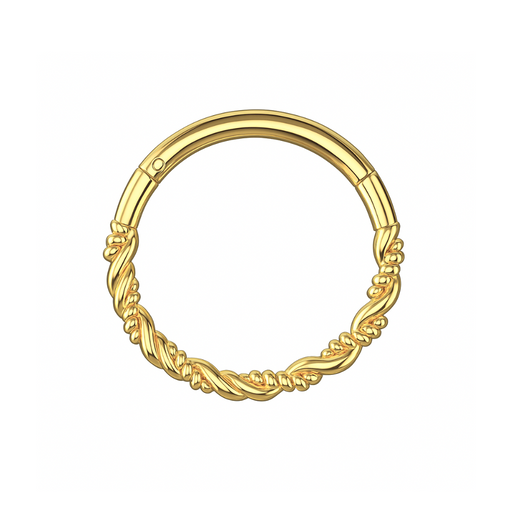 925 Sterling Silver Twisted Style Segment Clicker Ring - Monster Piercing