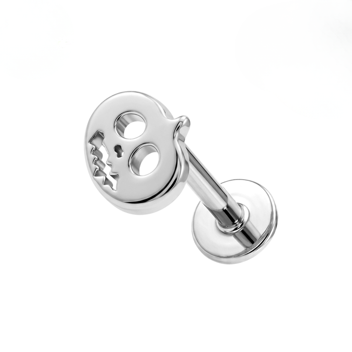 G23 Titanium Halloween Pumpkin Threadless Flatback Stud