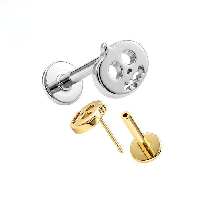 G23 Titanium Halloween Pumpkin Threadless Flatback Stud