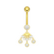 14K Gold Studded Trio Dangling Belly Ring