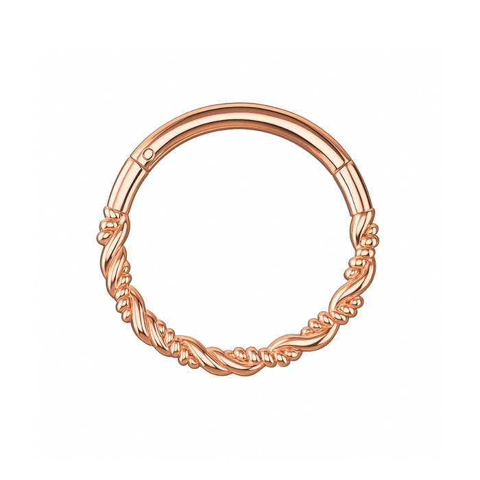 925 Sterling Silver Twisted Style Segment Clicker Ring - Monster Piercing