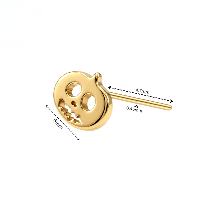 G23 Titanium Halloween Pumpkin Face Threadless Labret Accessory Top