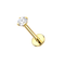 9K Gold Claw-Set CZ Threadless Flatback Stud