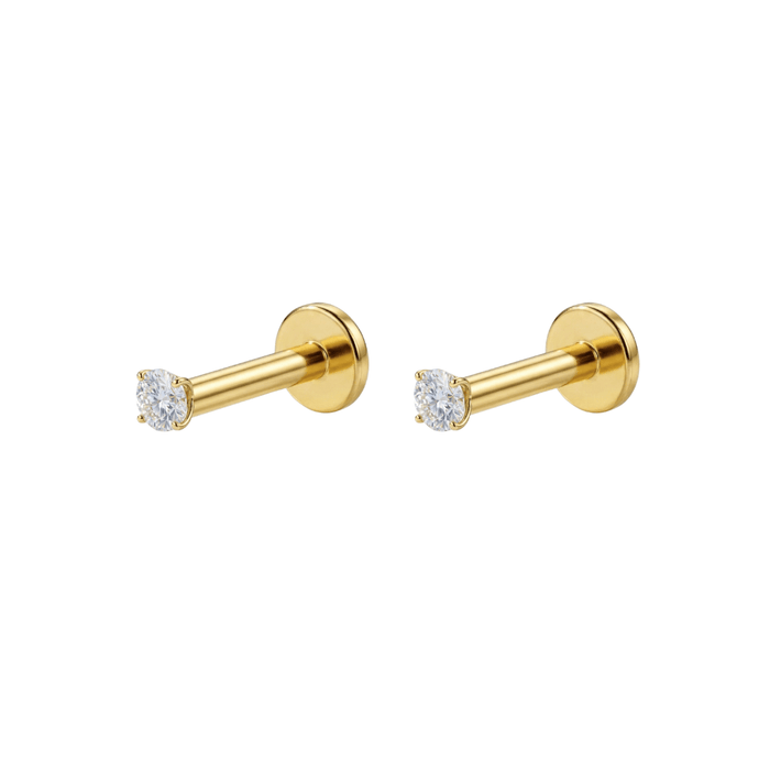 14K Gold with Lab Grown Diamond Jewelled Push Fit Top