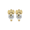 14K Gold Cubic Zirconia Bow Huggie Earrings
