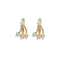 14K Gold Cubic Zirconia Cascade Huggie Earrings