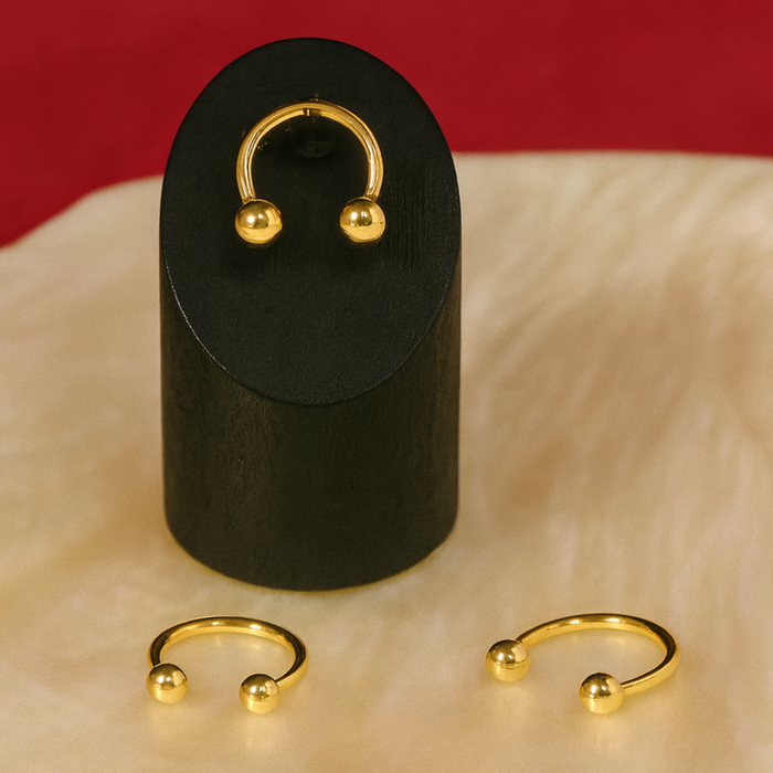 14K Gold Internally Threaded Circular Barbell - Monster Piercing