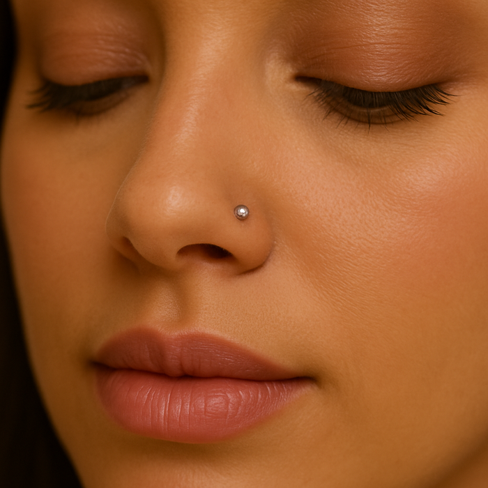 14K Gold Top Ball Nose Screw Stud - Monster Piercing