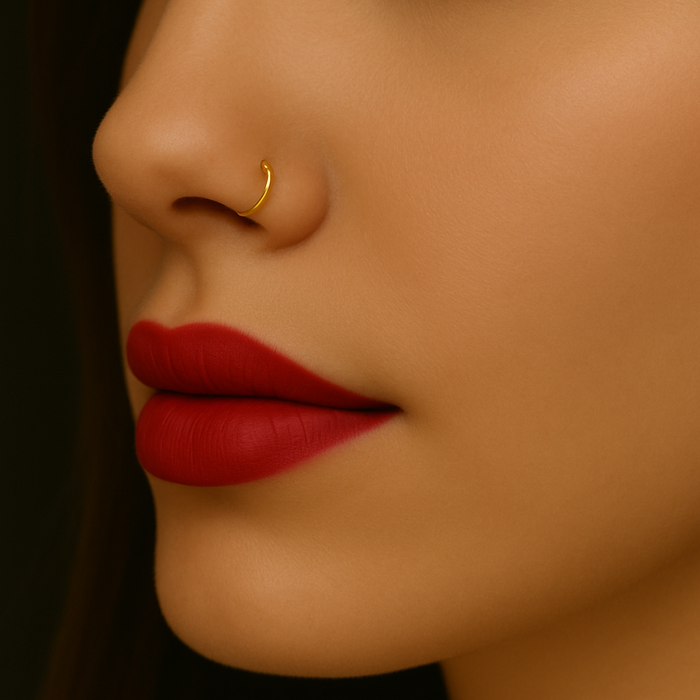 14K Gold Seamless Continuous Nose Hoop Ring - Monster Piercing