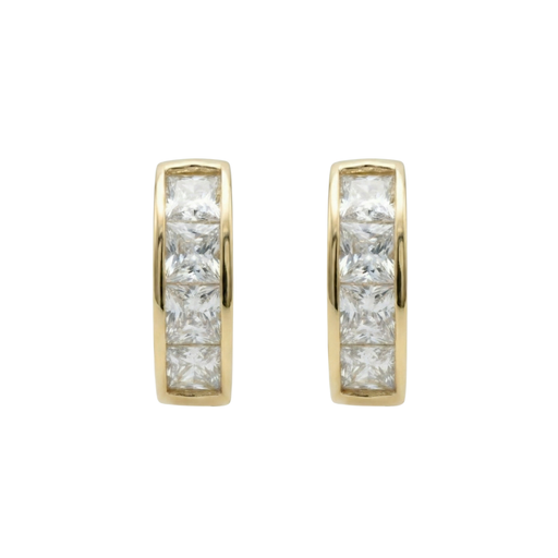 Gold cubic zirconia huggie earrings