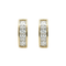 14K Gold Square Cubic Zirconia Huggie Earrings
