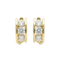 14K Gold Triple Stone CZ Huggie Earrings