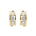 Gold triple stone CZ huggie earrings