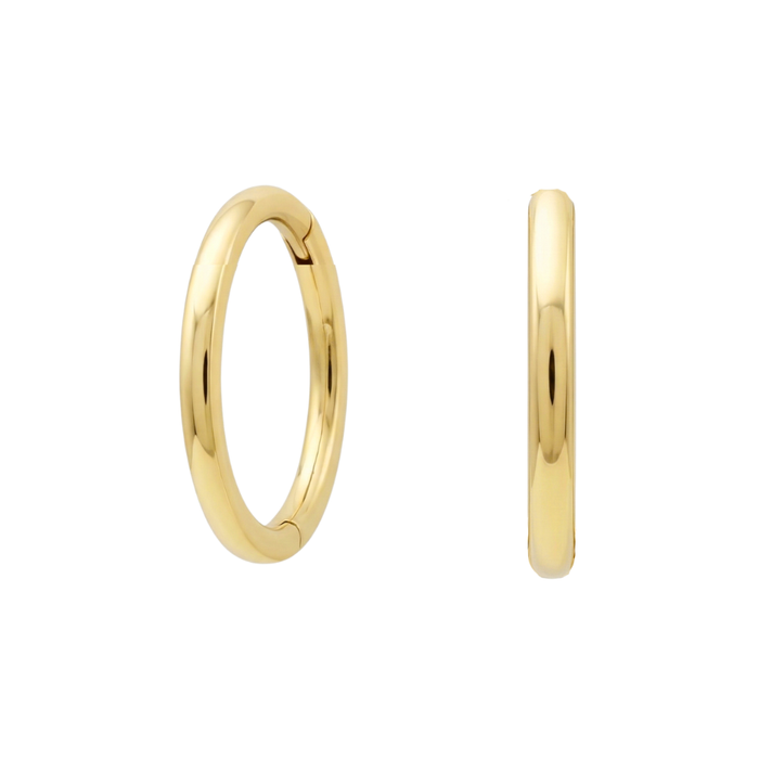 14K Gold Classic Hinged Clicker Earrings Pair Monster Piercing United Kingdom