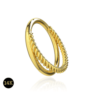 14K Gold Double Stack Hinged Segment Clicker Ring
