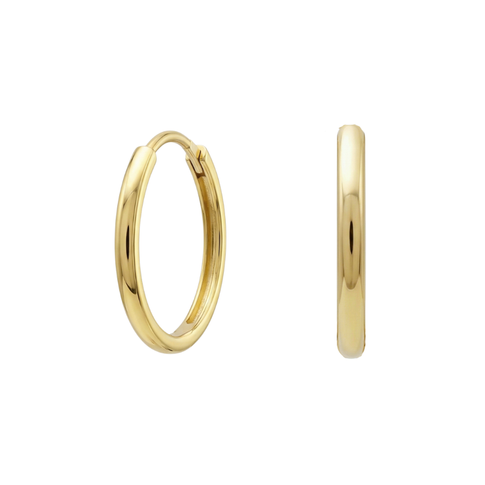 9K Gold Classic Hinged Segment Hoop Earrings Pair