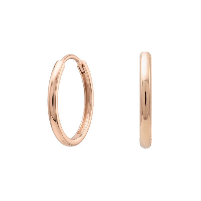 14K Gold Segment Clicker Hoop Earrings Pair