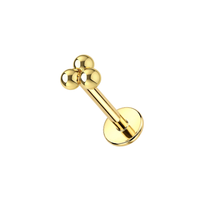 14K Trinity Ball Internal Thread Base Labret