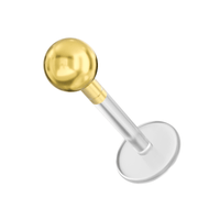 14K Gold Ball Head and BioFlex Stud - Monster Piercing
