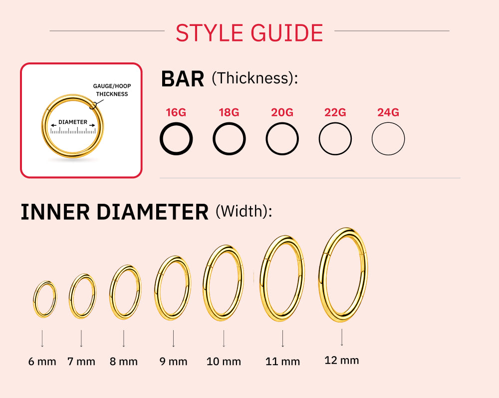 Hoop & Clicker Size Guide