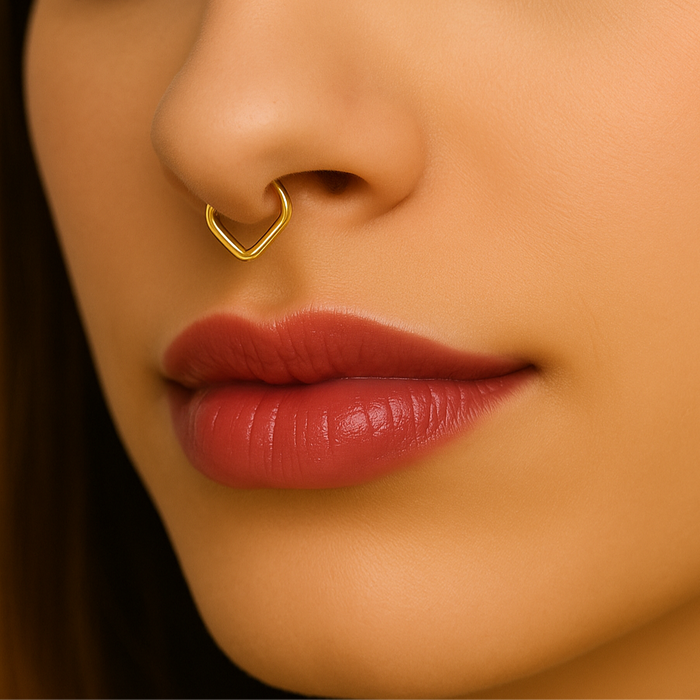 14K Gold Teardrop Hinged Segment Clicker Ring - Monster Piercing