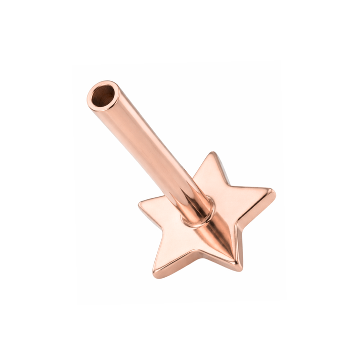 925 Sterling Silver Push-Fit Star Back Labret Bar