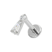 G23 Titanium CZ stud with flatback and cubic zirconia stones