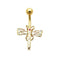 14K Gold Jewelled Dragonfly Belly Ring