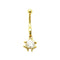 14K Gold Gemstone Dangling Belly Ring