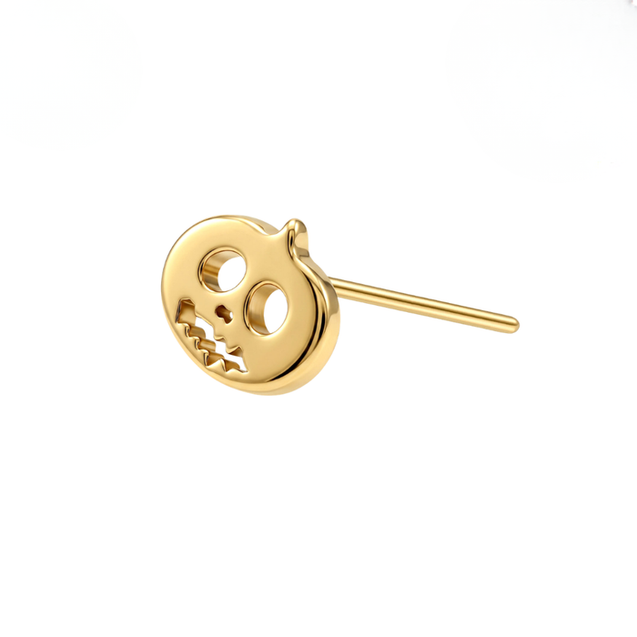 G23 Titanium Halloween Pumpkin Face Threadless Labret Accessory Top