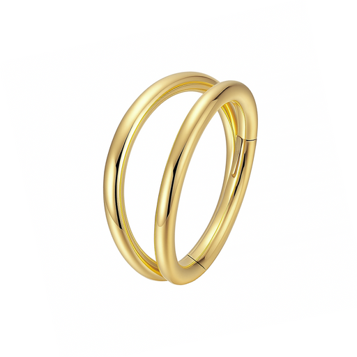 925 Sterling Silver Double Row Segment Clicker Ring - Monster Piercing