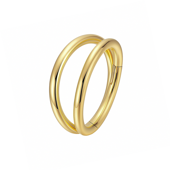 925 Sterling Silver Double Row Segment Clicker Ring - Monster Piercing