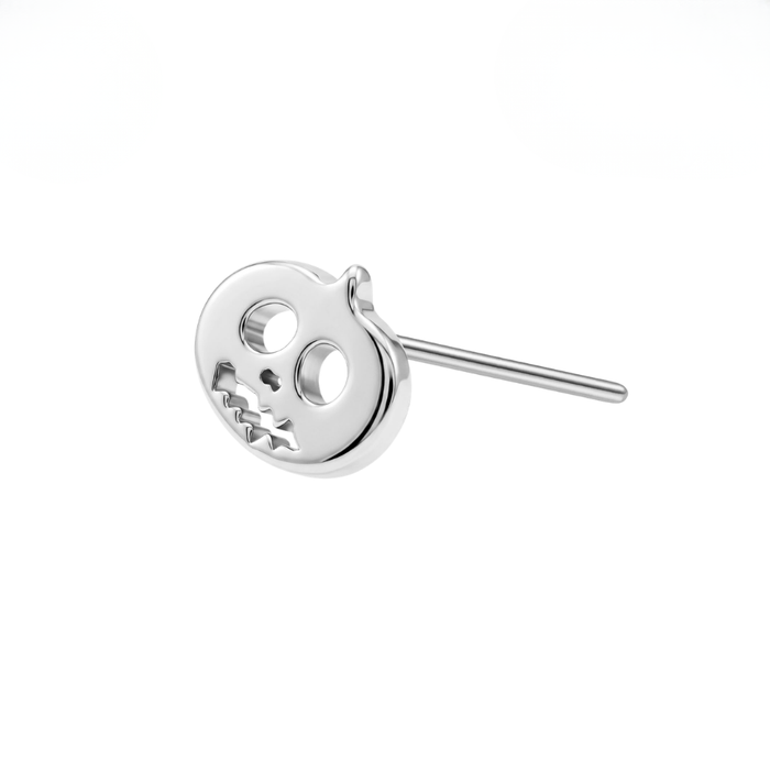 G23 Titanium Halloween Pumpkin Face Threadless Labret Accessory Top