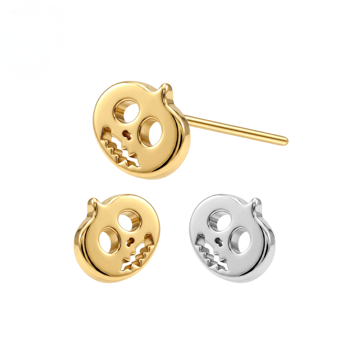 G23 Titanium Halloween Pumpkin Face Threadless Labret Accessory Top