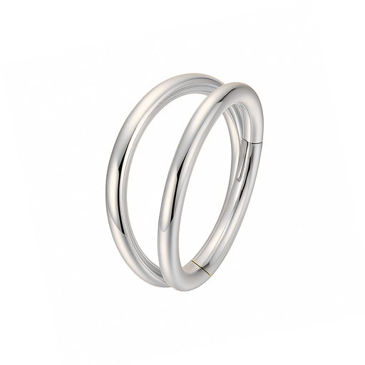 925 Sterling Silver Double Row Segment Clicker Ring - Monster Piercing