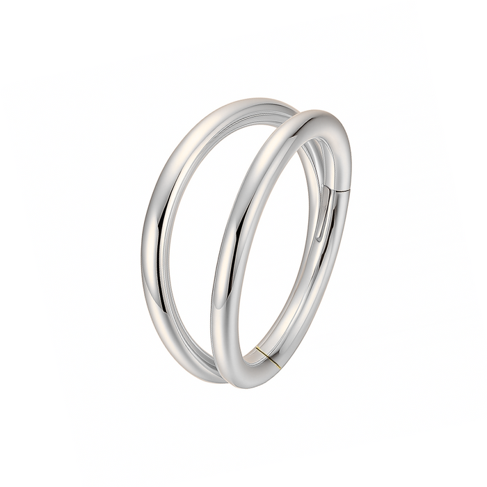 925 Sterling Silver Double Row Segment Clicker Ring - Monster Piercing