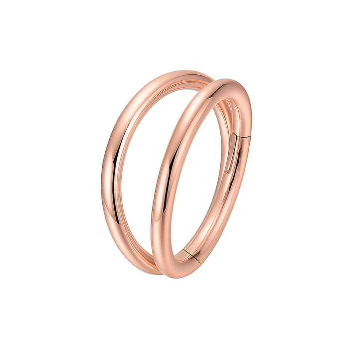 925 Sterling Silver Double Row Segment Clicker Ring - Monster Piercing