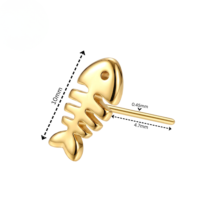 G23 Titanium Fishbone Threadless Labret Accessory Top