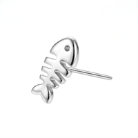G23 Titanium Fishbone Threadless Labret Accessory Top
