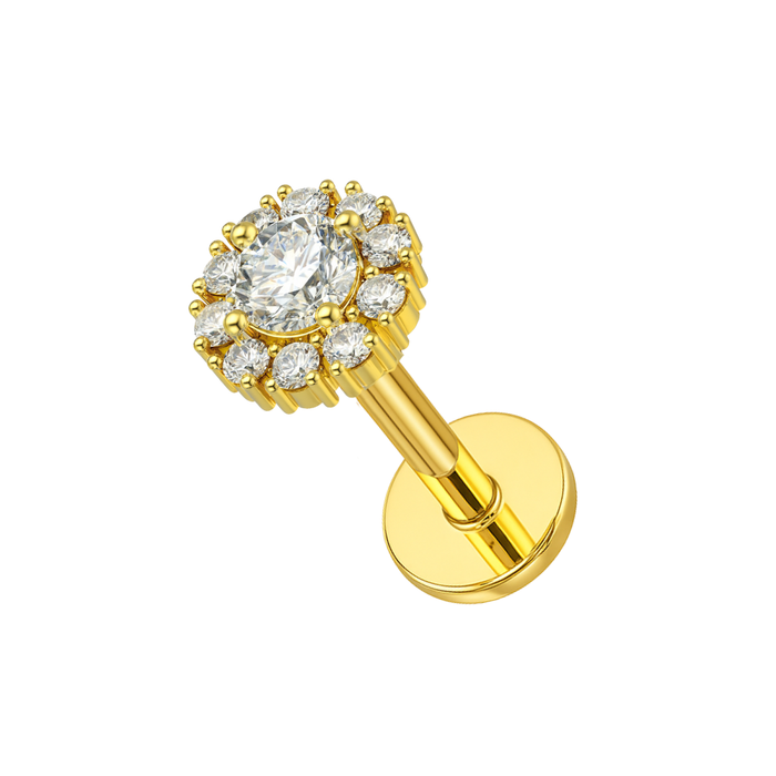 316L Surgical Steel Studded Flower Flatback Cartilage Ear Stud