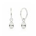Classic 925 sterling silver tear drop CZ dangling fashion hoop earring in polished silver tone, perfect for everyday elegance.