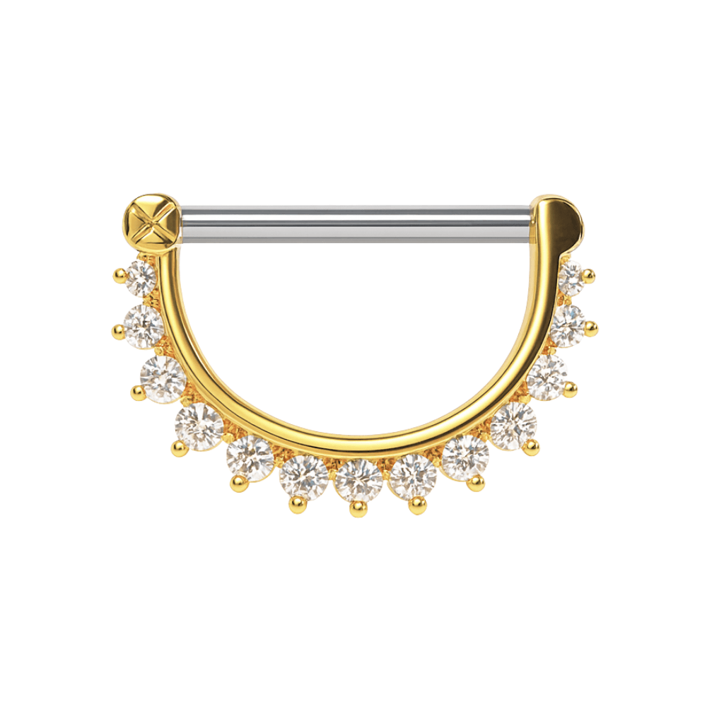 Nipple Piercing LICK ME Zirconia Clicker