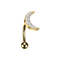 G23 Grade Titanium CZ Jewelled Crescent Curved Bar