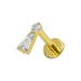 Silver CZ threadless flatback stud with detailed dimensions
