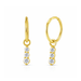 925 Sterling Silver Triple CZ Jewelled Drop Hinged Clicker Earrings Fashion Earrings